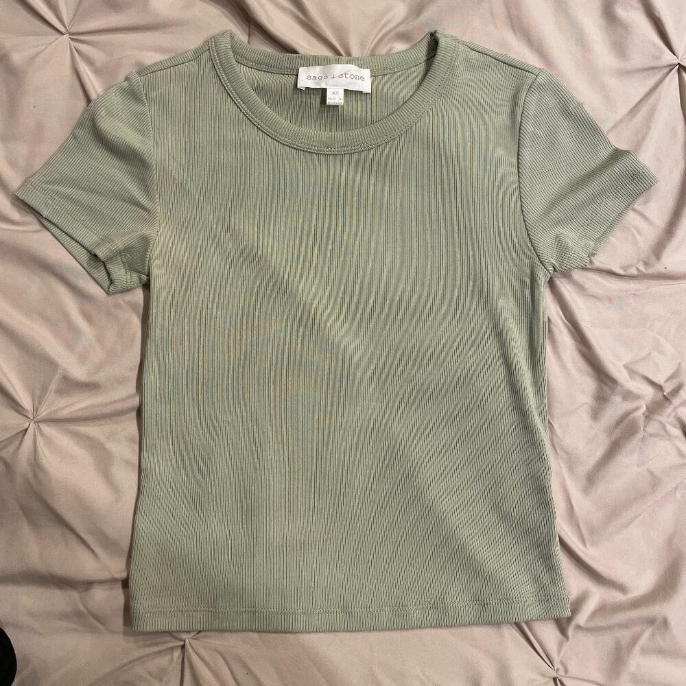 Sage Green Cropped Tee